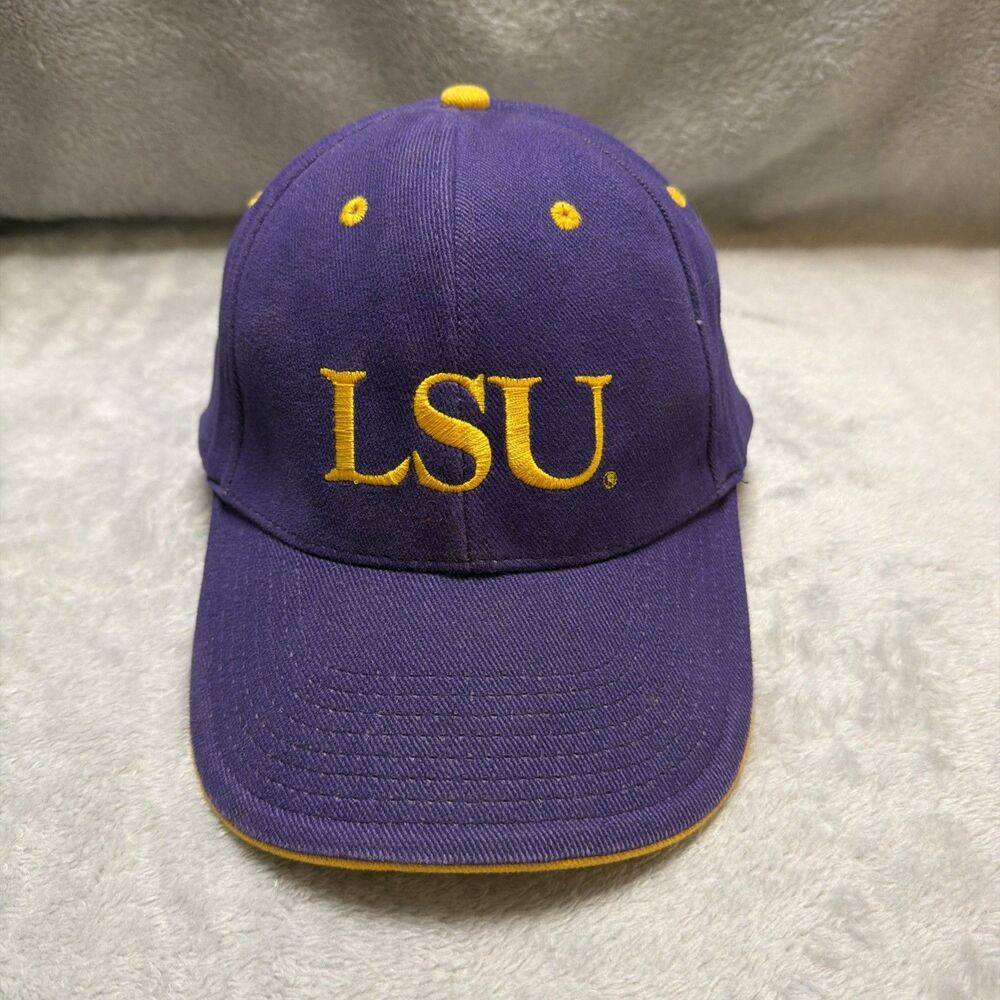 LSU Tigers Signatures Hat Purple Gold NCAA Adjustable Strapback Cap NWOT